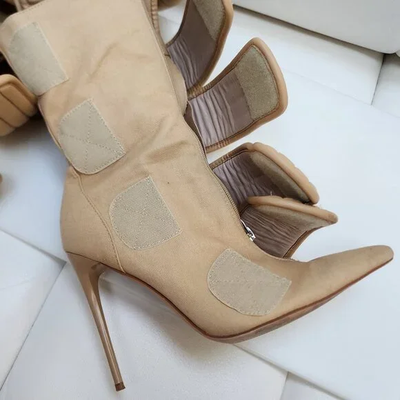 CALECHIE Women's Desert Moto Boots - Tan Faux Suede - Size 8 - Picture 4 of 12